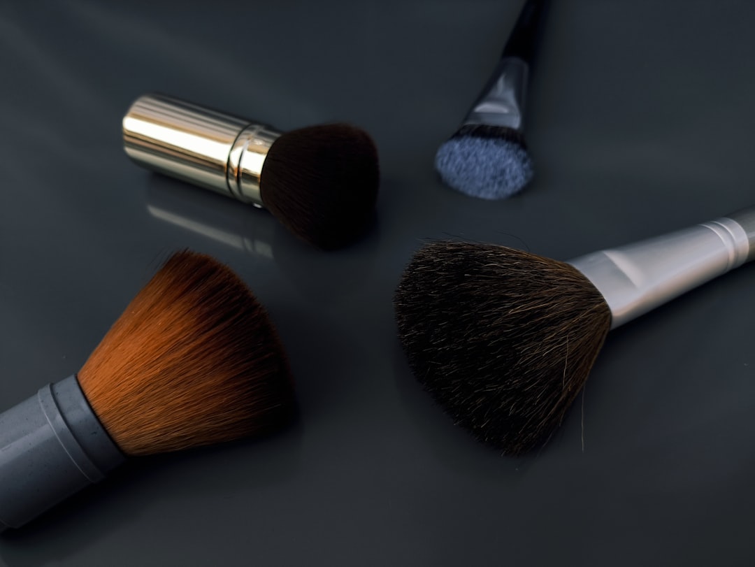 Color wheel and makeup products demonstrating color theory